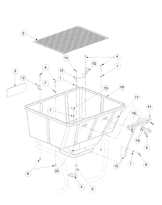 Hopper Assembly 80lb Diagram and Parts List for 56A40-SH SS-750 Cub Cadet Spreader